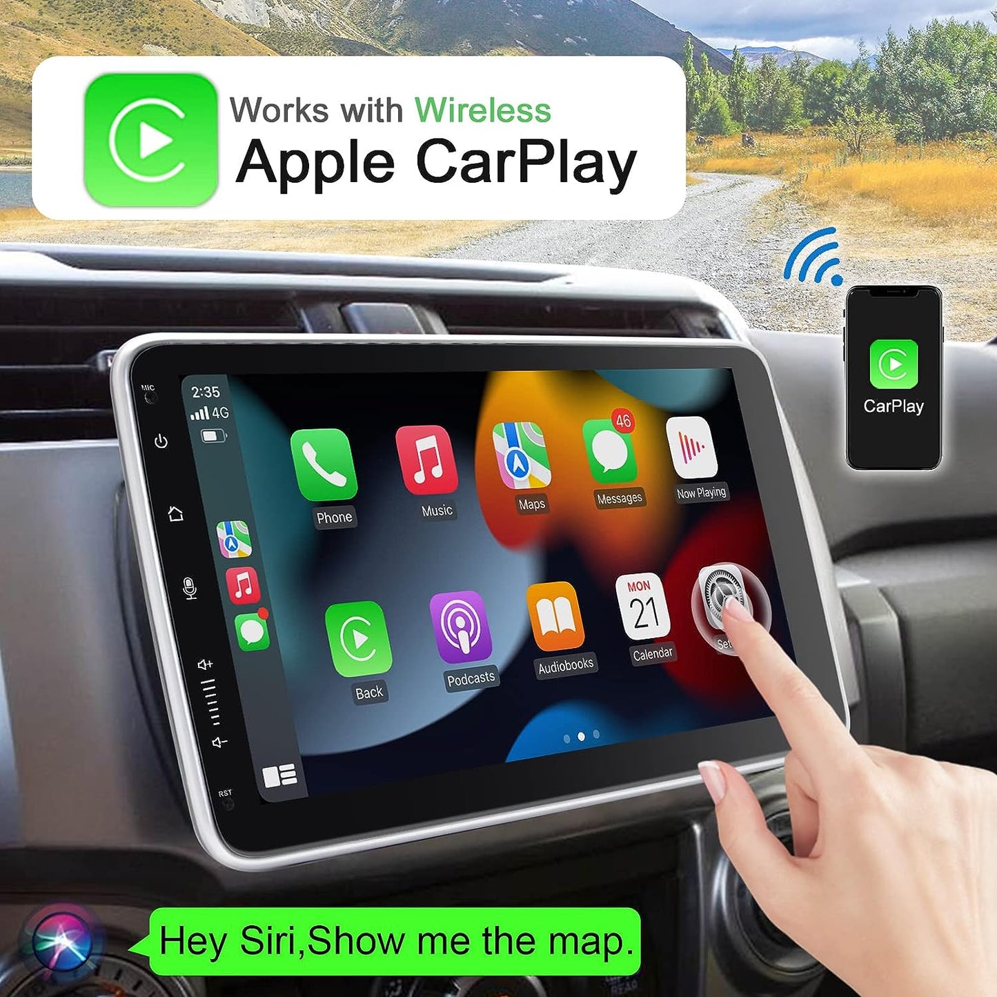 Autoradio avec Apple CarPlay et Android Auto de 10 pouces
